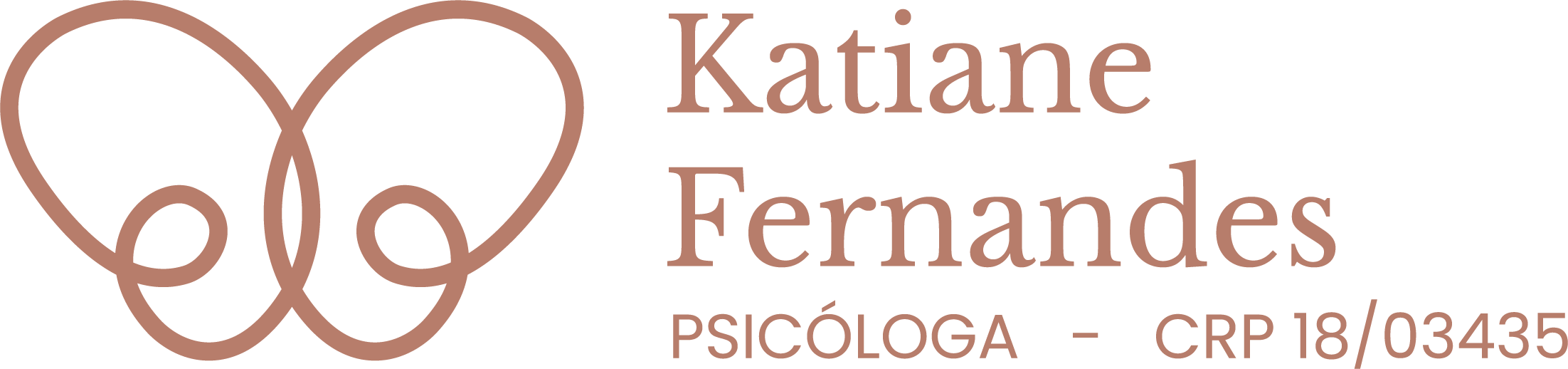 Imagem com o logo da Psicóloga Katiane Fernandes, número do CRP 18/3435